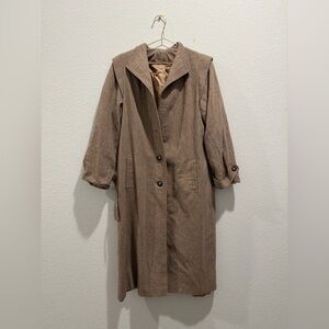 Women's Vintage Wellington Featherlite Brown tweed wool long trench coat  Coat